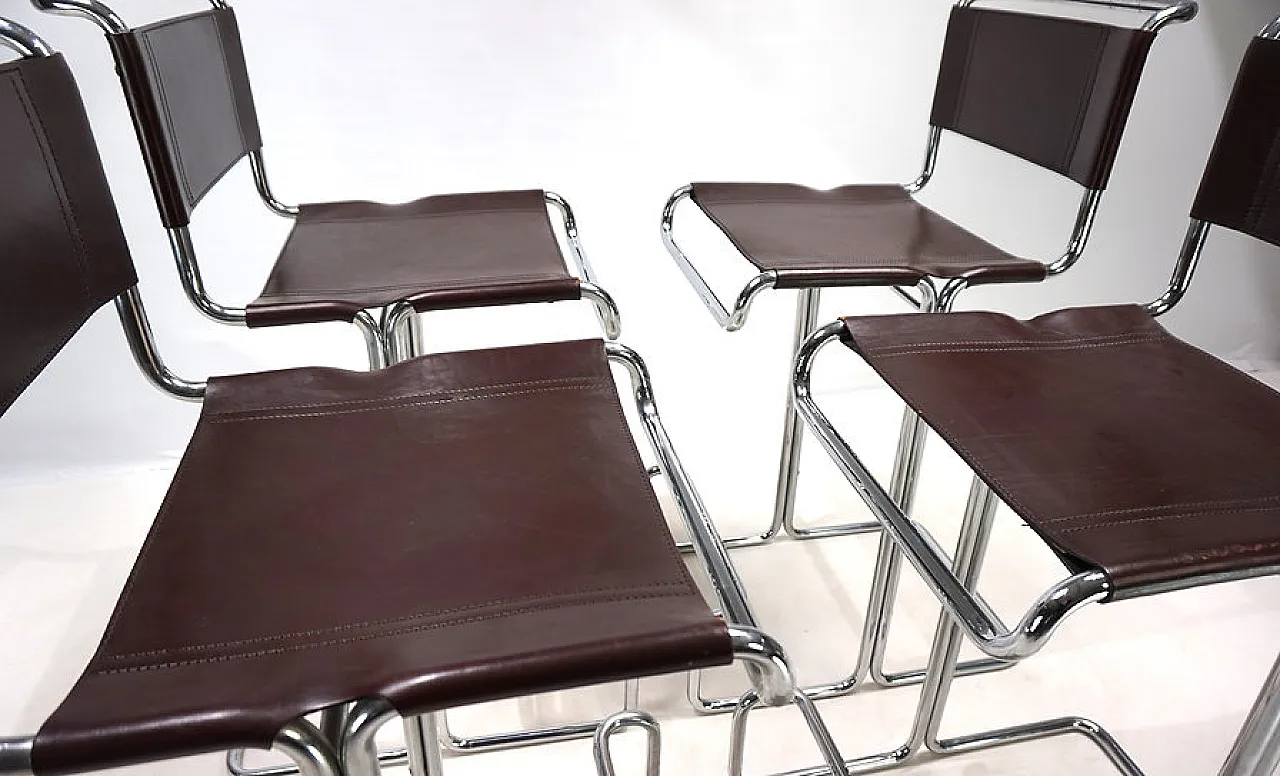 4 Tubular steel bar stools of Linea Veam, 1960s 7