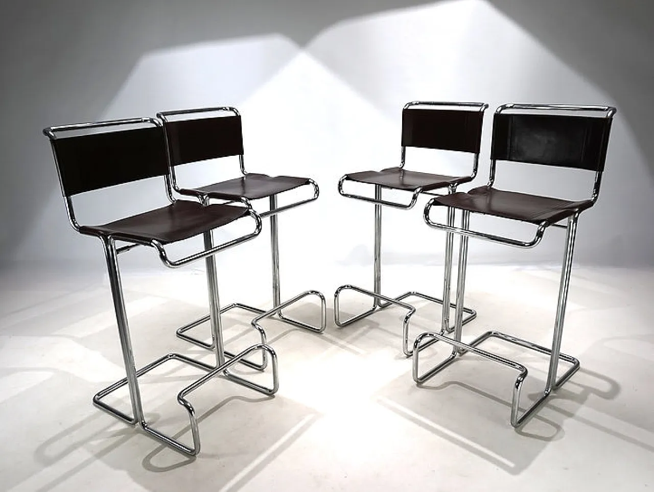 4 Tubular steel bar stools of Linea Veam, 1960s 8