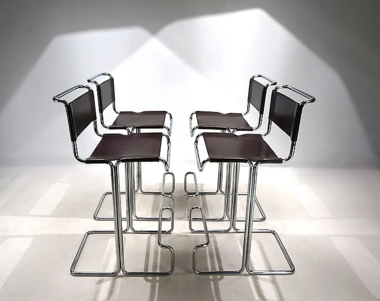 4 Tubular steel bar stools of Linea Veam, 1960s 11