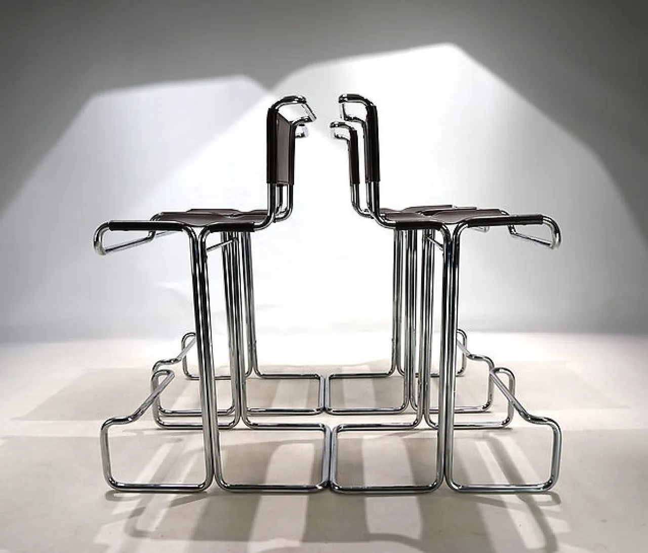 4 Tubular steel bar stools of Linea Veam, 1960s 12