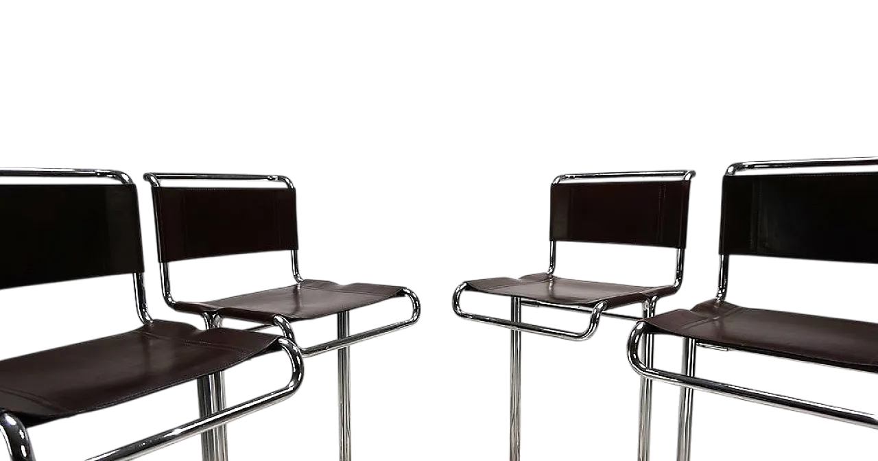 4 Tubular steel bar stools of Linea Veam, 1960s 16