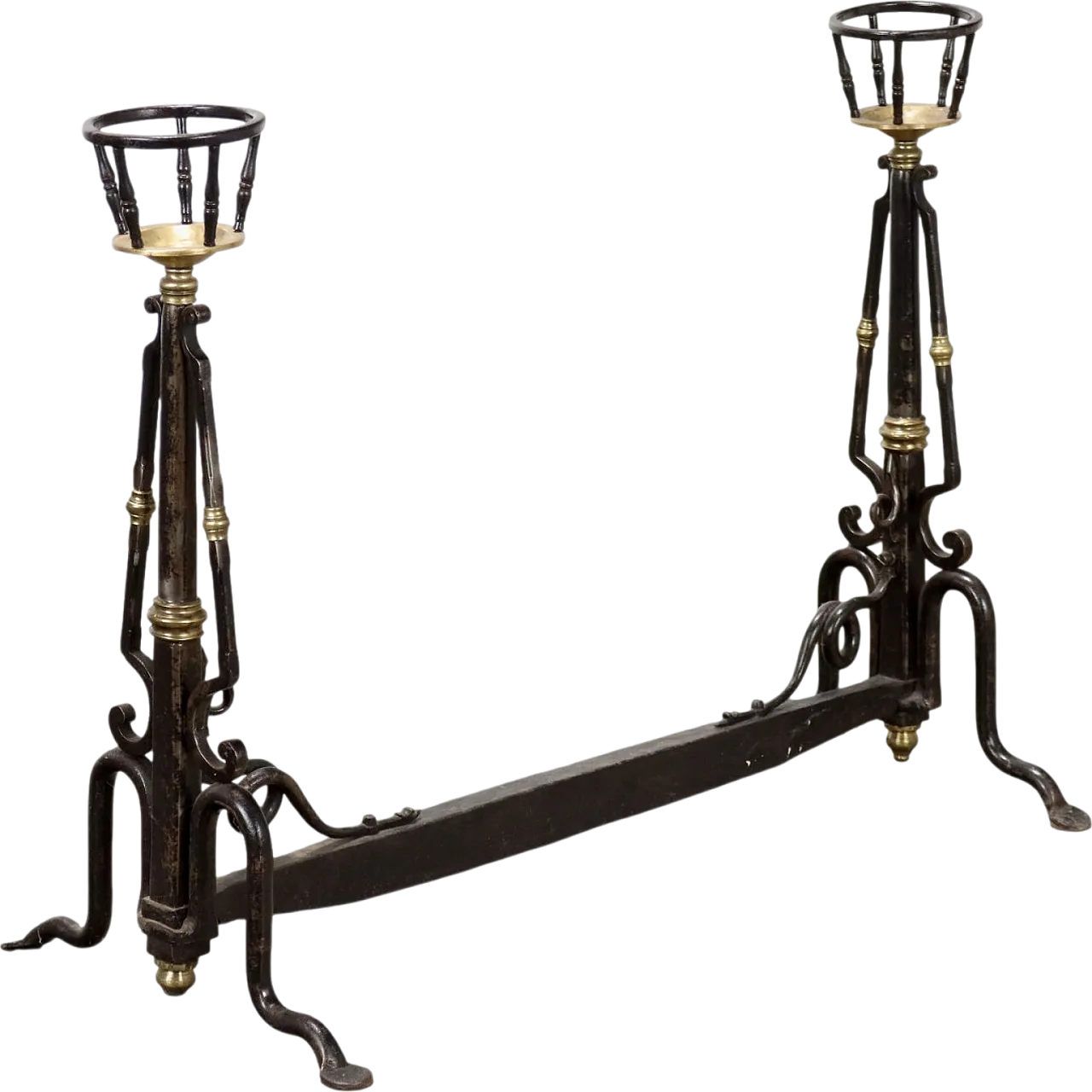 Alare da camino in ferro battuto, '900 6