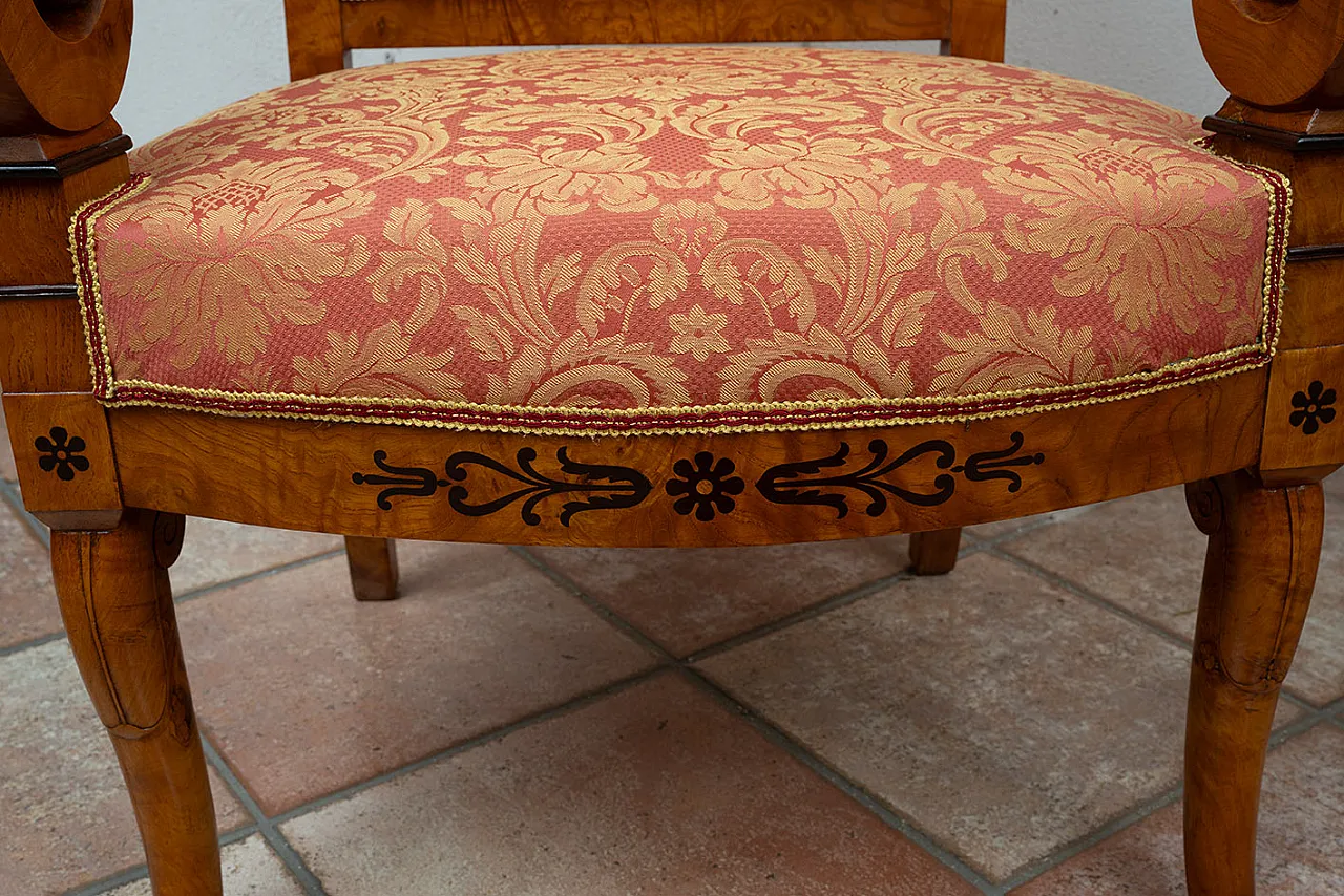 Coppia di poltrone Carlo X in radica di olmo e amaranto, '800 4