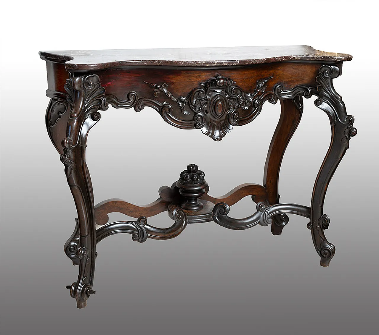 Console Luigi Filippo Neapolitan in precious exotic wood, 19th century 1
