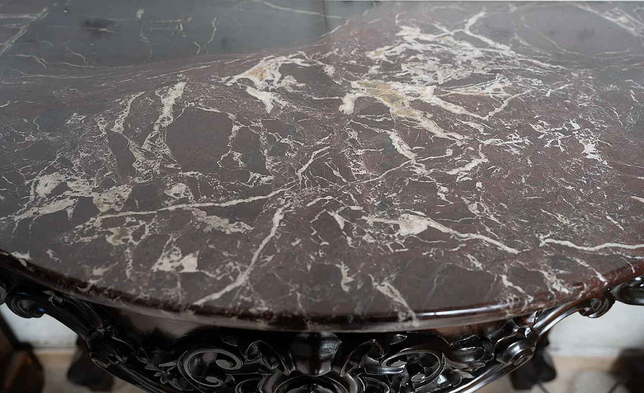 Console Luigi Filippo Neapolitan in precious exotic wood, 19th century 5