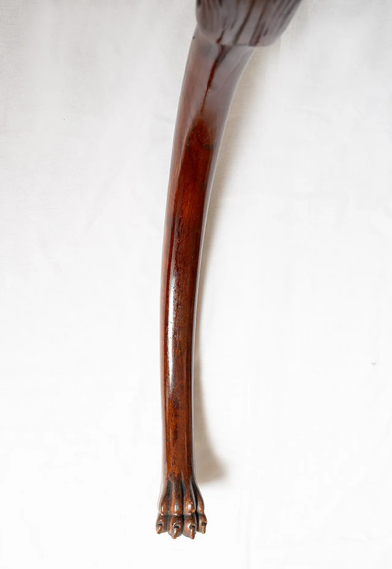 Pair of wall console demi moons in mahogany feather, Naples, 19th c. 4