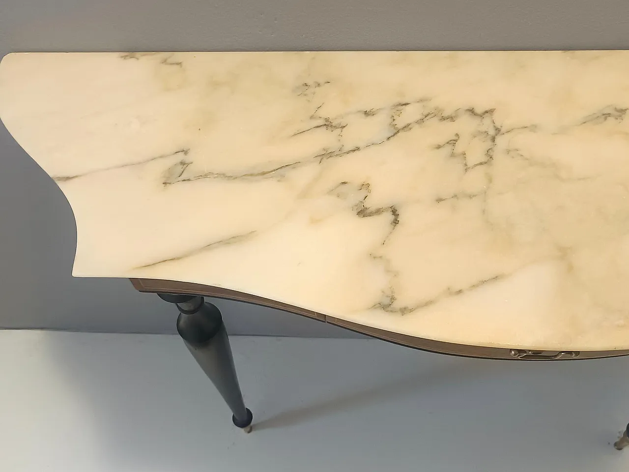 Canaletto Walnut and Beech Console with a Marble Top attr. to Paolo Buffa, Italy 10