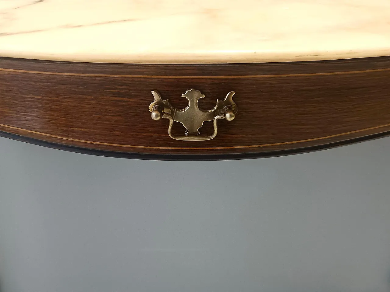 Canaletto Walnut and Beech Console with a Marble Top attr. to Paolo Buffa, Italy 12
