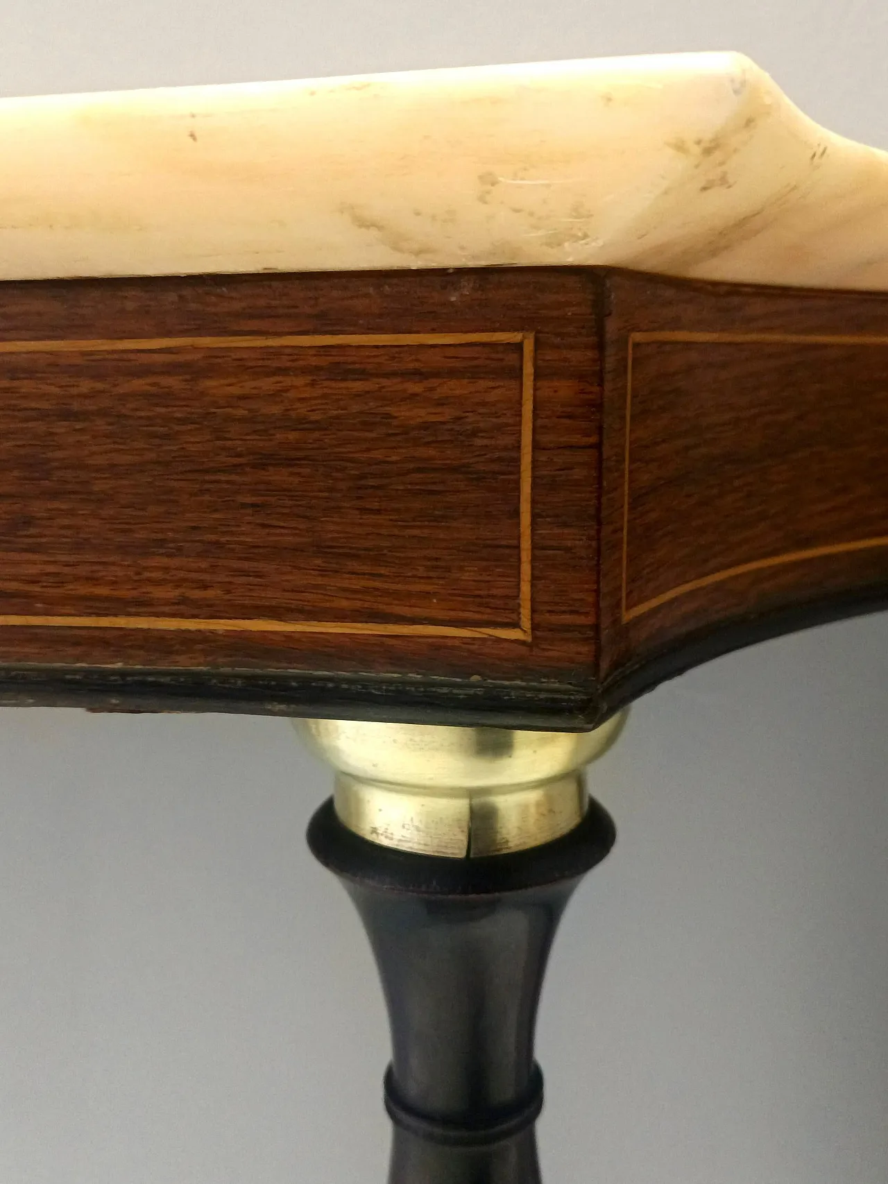 Canaletto Walnut and Beech Console with a Marble Top attr. to Paolo Buffa, Italy 13