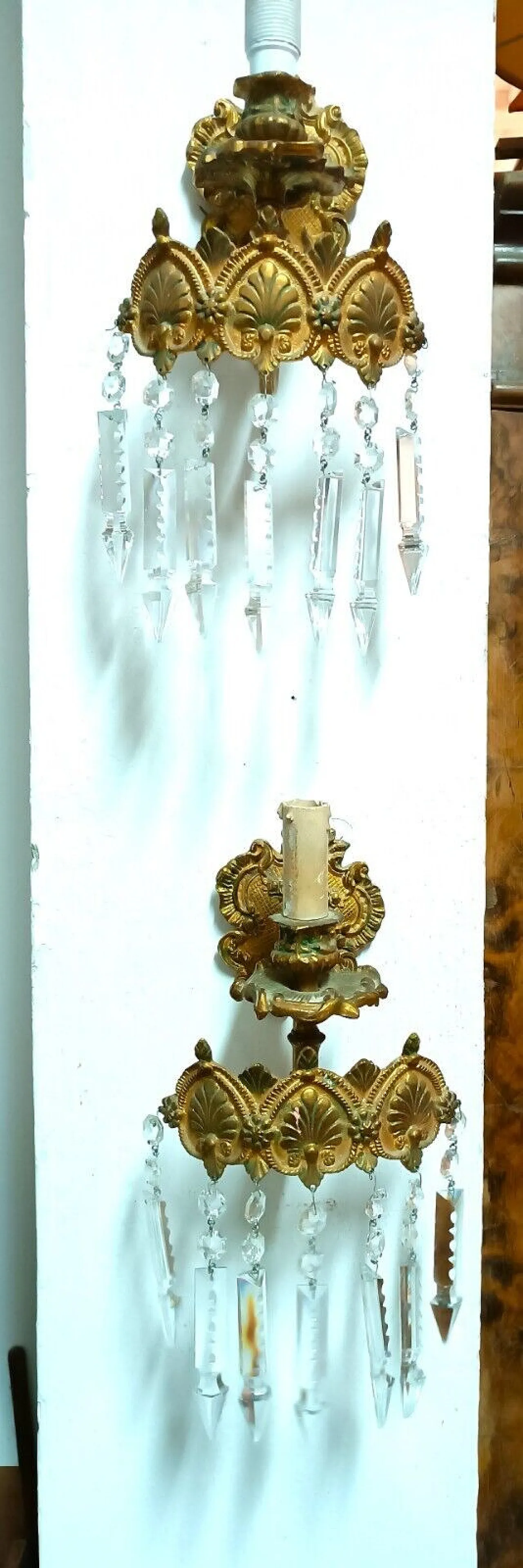 Pair of crystal wall sconces, 1920s 1