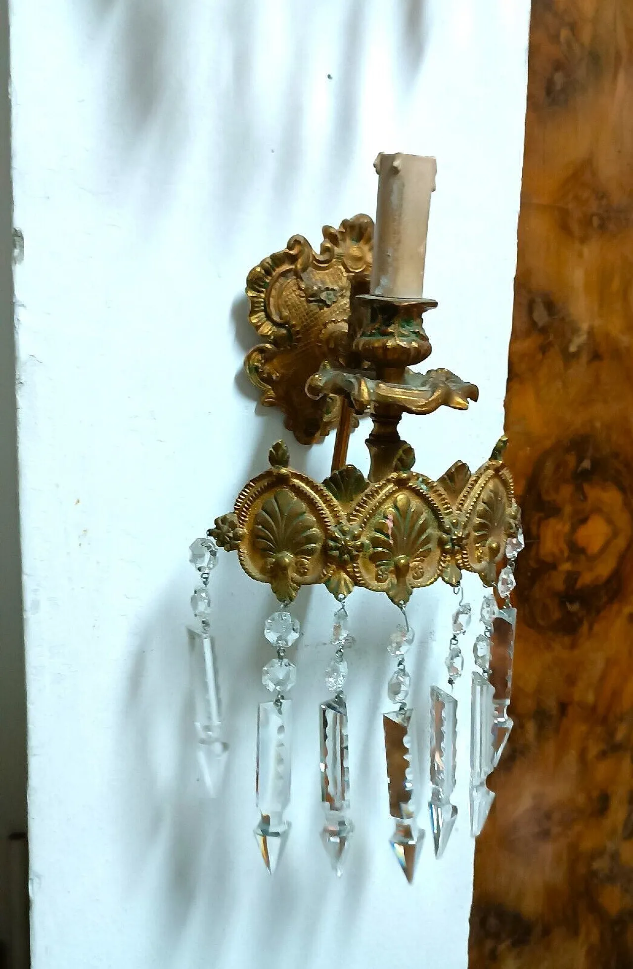 Pair of crystal wall sconces, 1920s 3