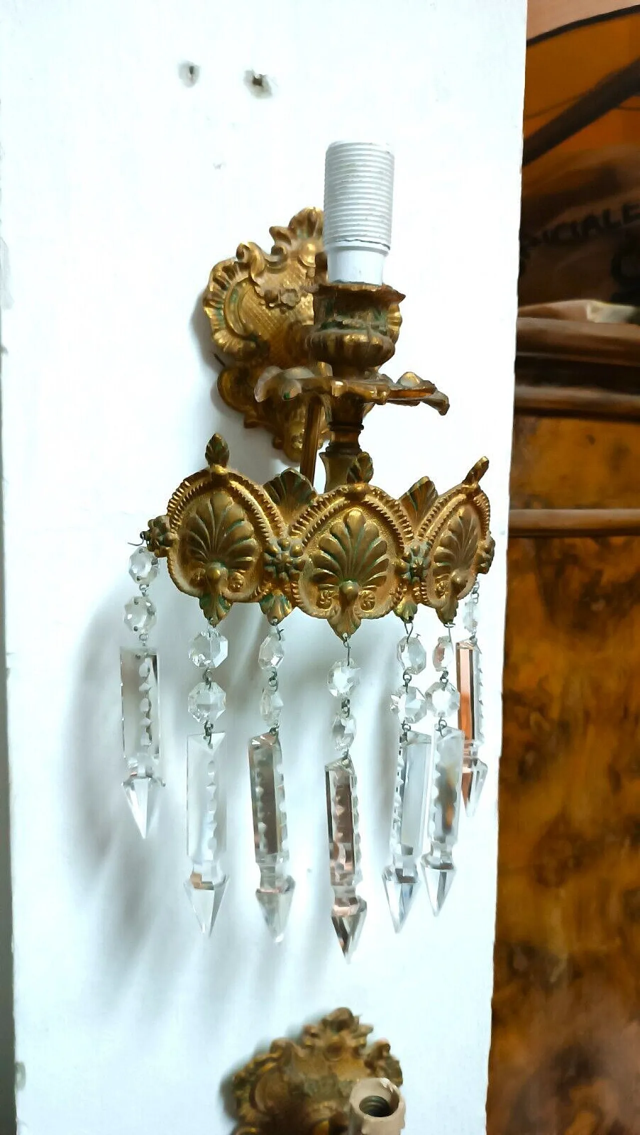 Pair of crystal wall sconces, 1920s 4