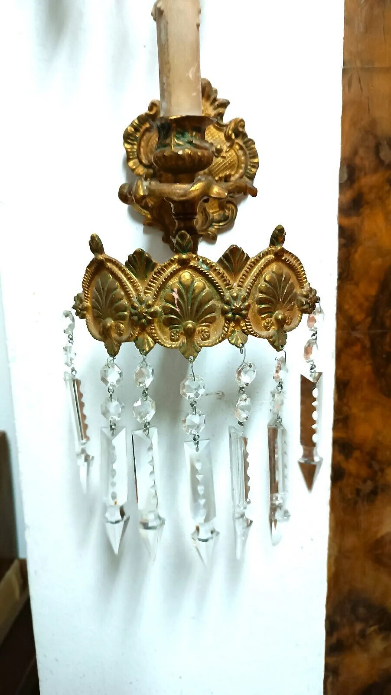 Pair of crystal wall sconces, 1920s 5