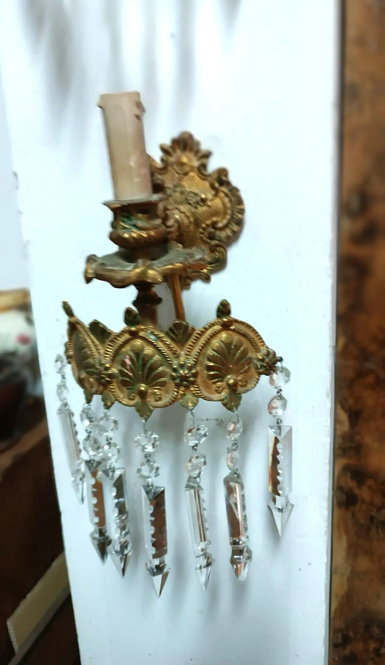 Pair of crystal wall sconces, 1920s 6