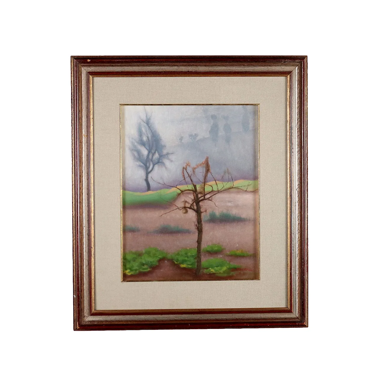 Primo Carena, Alberi nella nebbia, oil on canvas, 1978 1