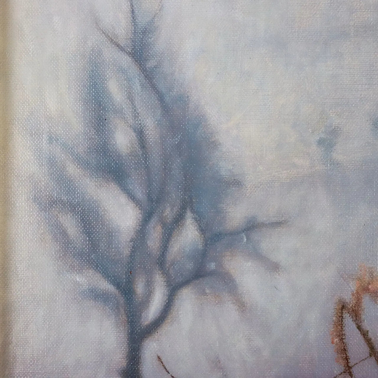 Primo Carena, Alberi nella nebbia, oil on canvas, 1978 4