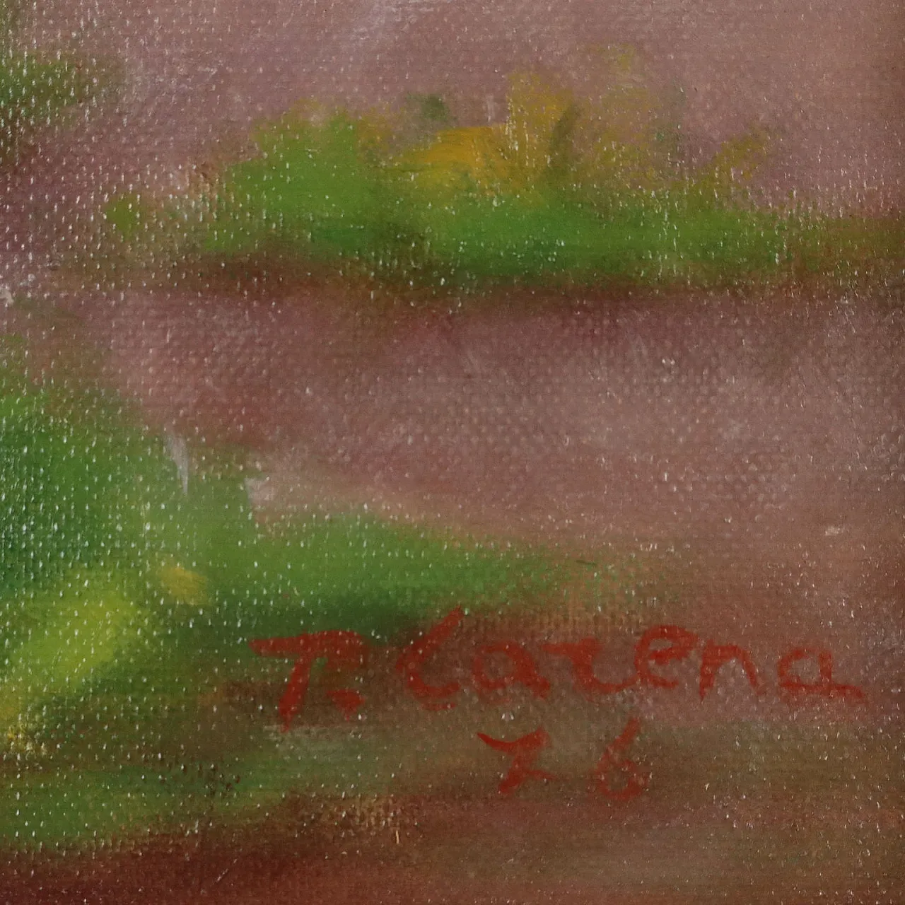 Primo Carena, Alberi nella nebbia, oil on canvas, 1978 6