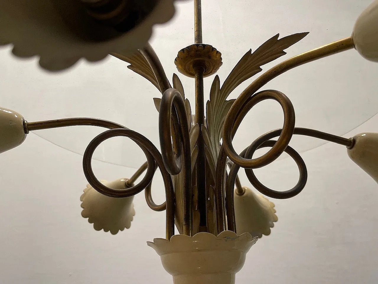 Vintage Tole Light Pendant, 1950s 3