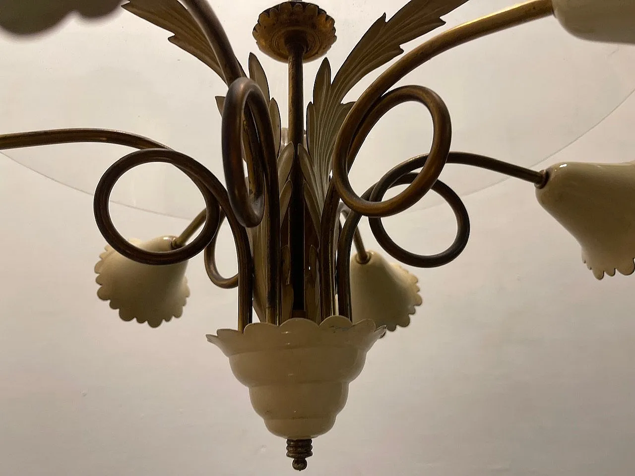 Vintage Tole Light Pendant, 1950s 5