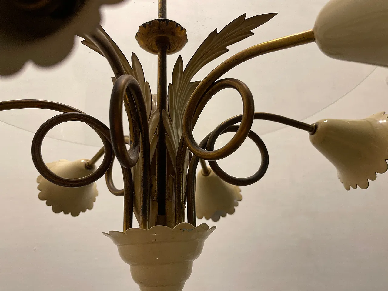 Vintage Tole Light Pendant, 1950s 8