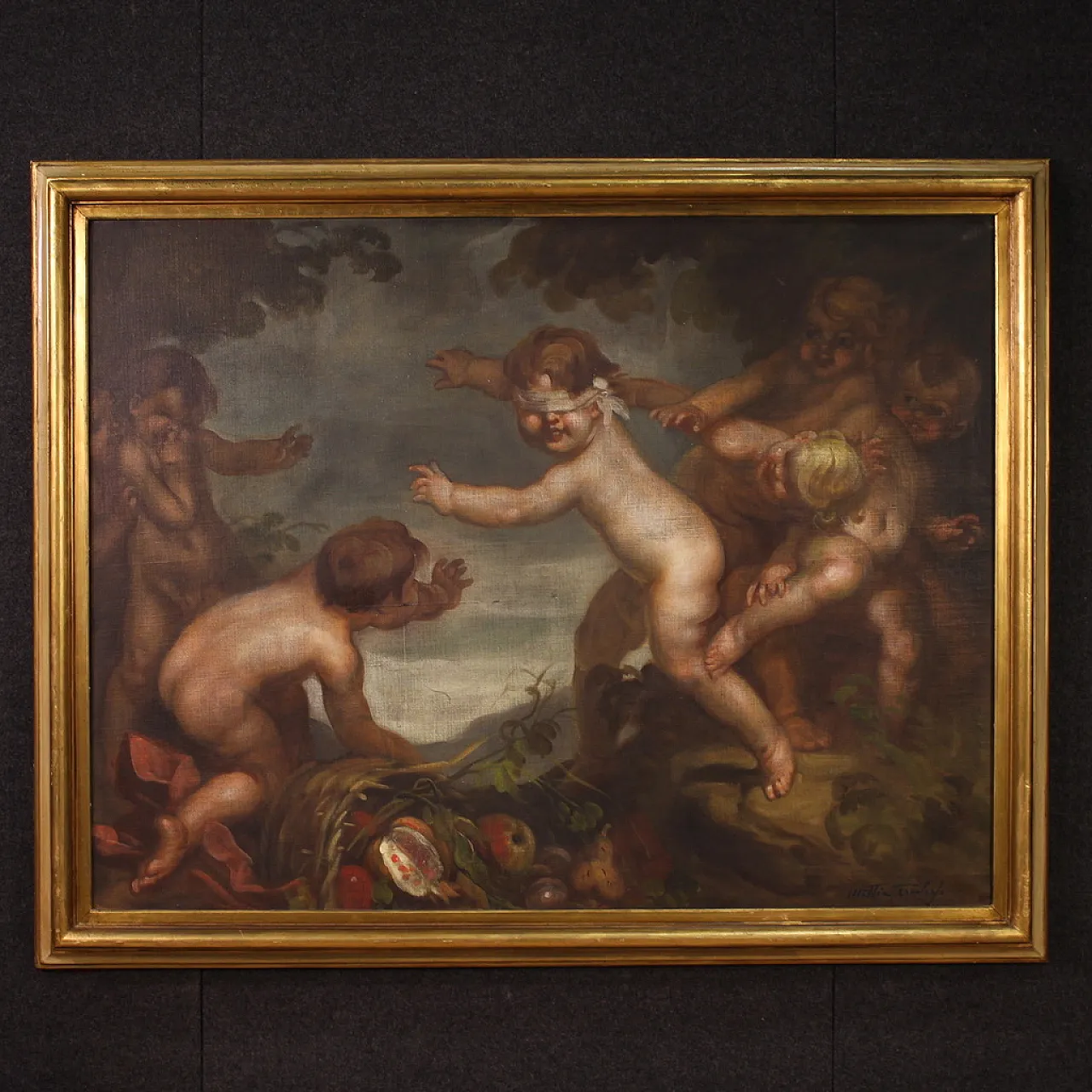 Mattia Traverso, Gioco dei putti, olio su tela, '900 1