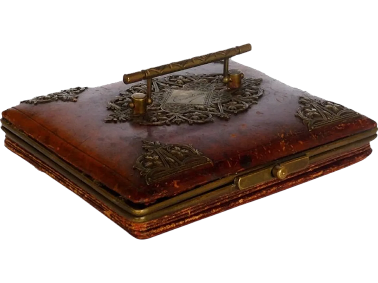 Scatola per gioielli da donna in pelle, inizio '900 8