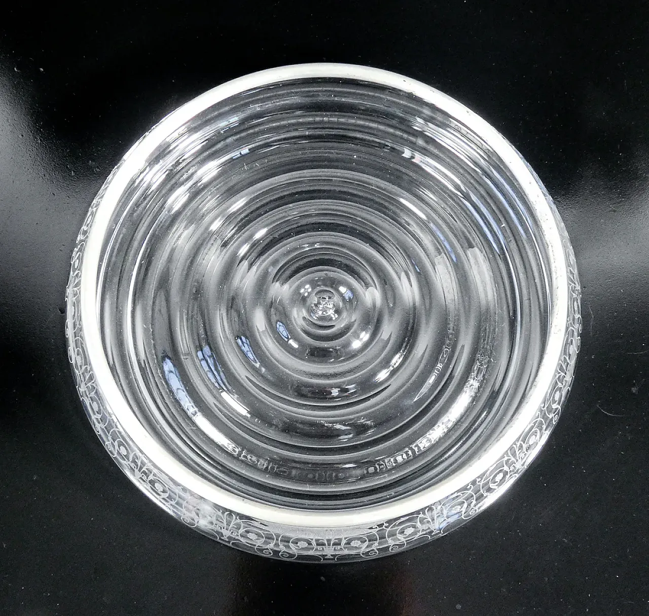 Vaso centrotavola in cristallo e argento, '900 5