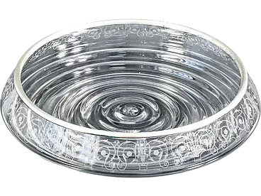 Vaso centrotavola in cristallo e argento, '900