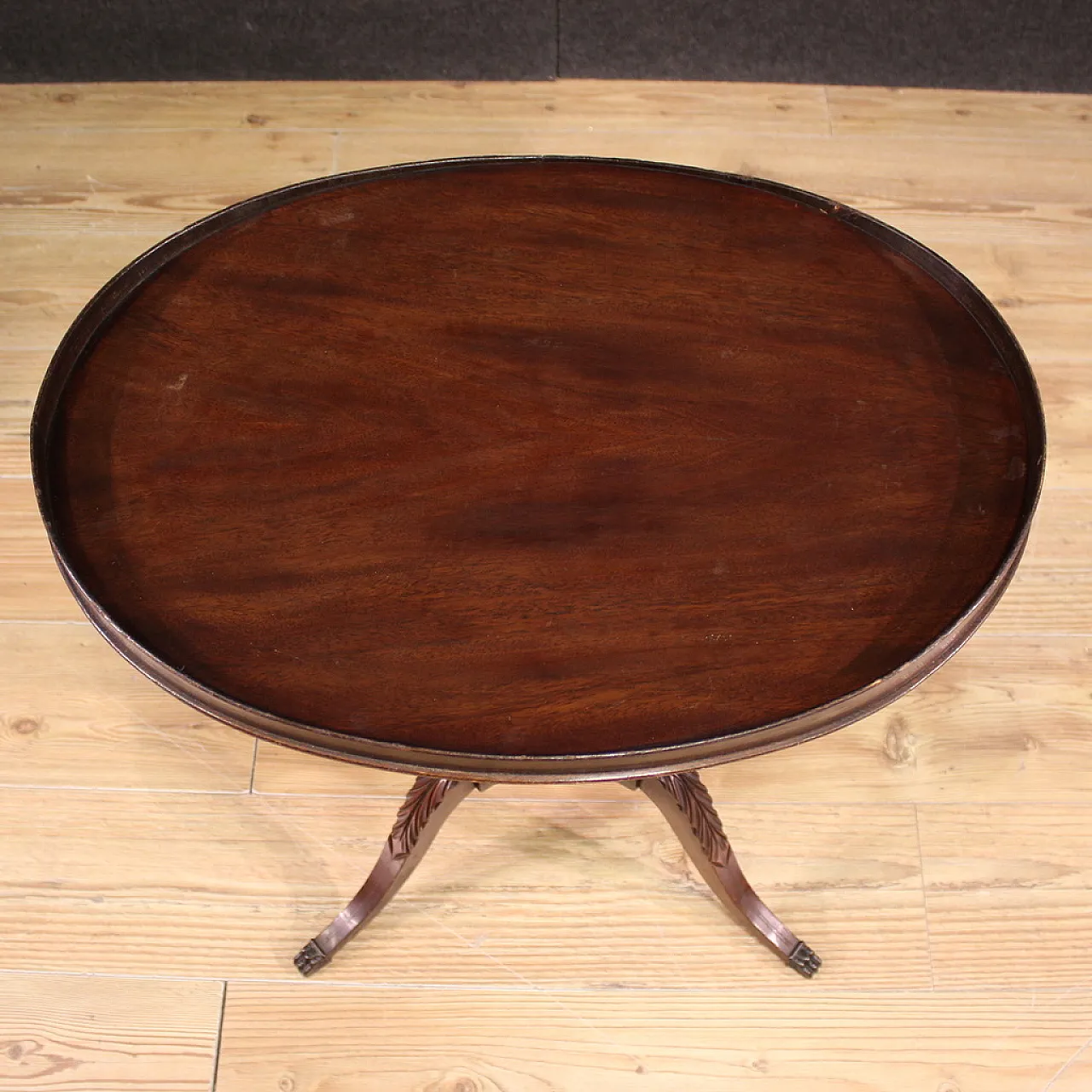 Pair of English tables with lira supports, '900 11