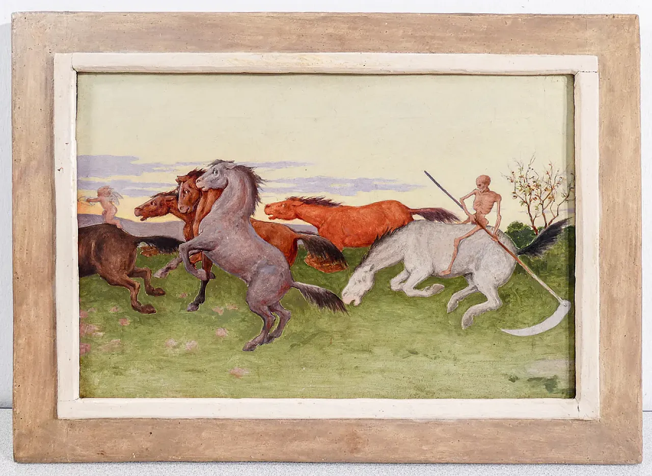 Cavalli e morte di Pasquale Rossi, olio su tela, fine '800 1