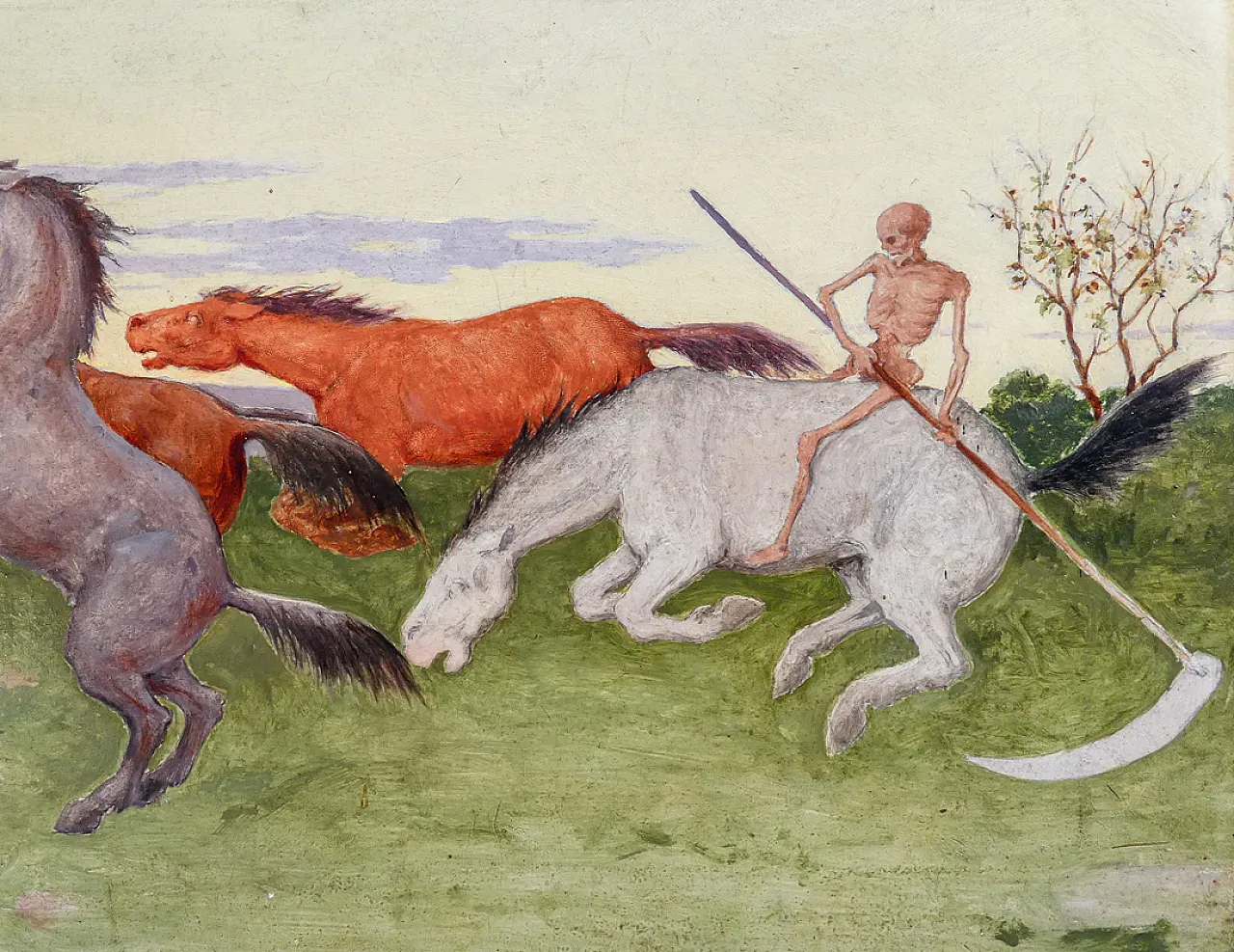 Cavalli e morte di Pasquale Rossi, olio su tela, fine '800 3