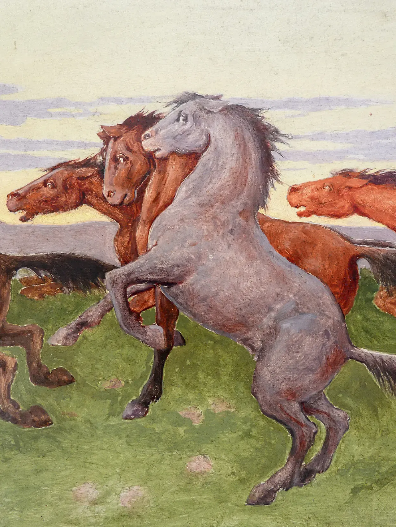 Cavalli e morte di Pasquale Rossi, olio su tela, fine '800 5