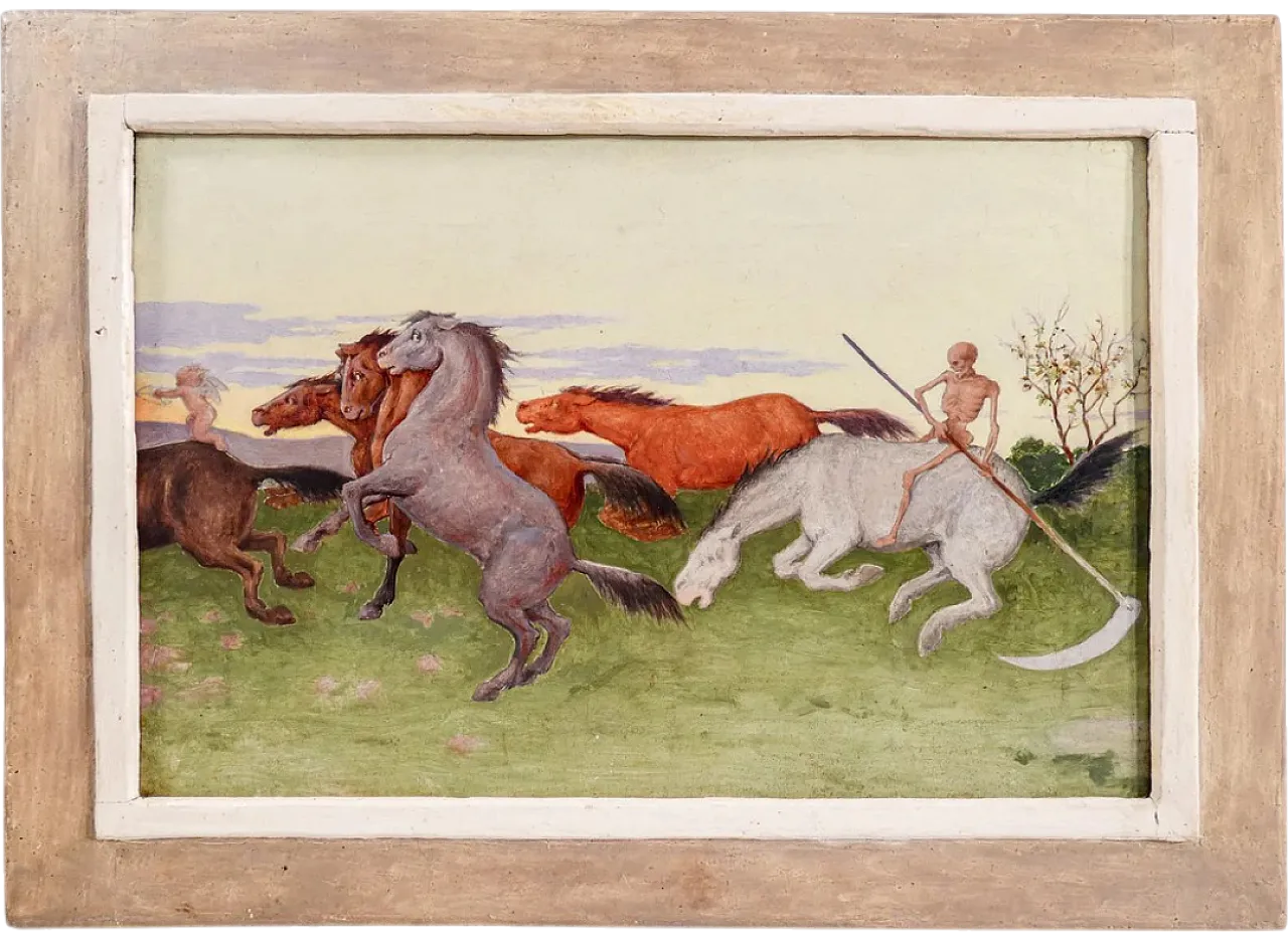 Cavalli e morte di Pasquale Rossi, olio su tela, fine '800 8