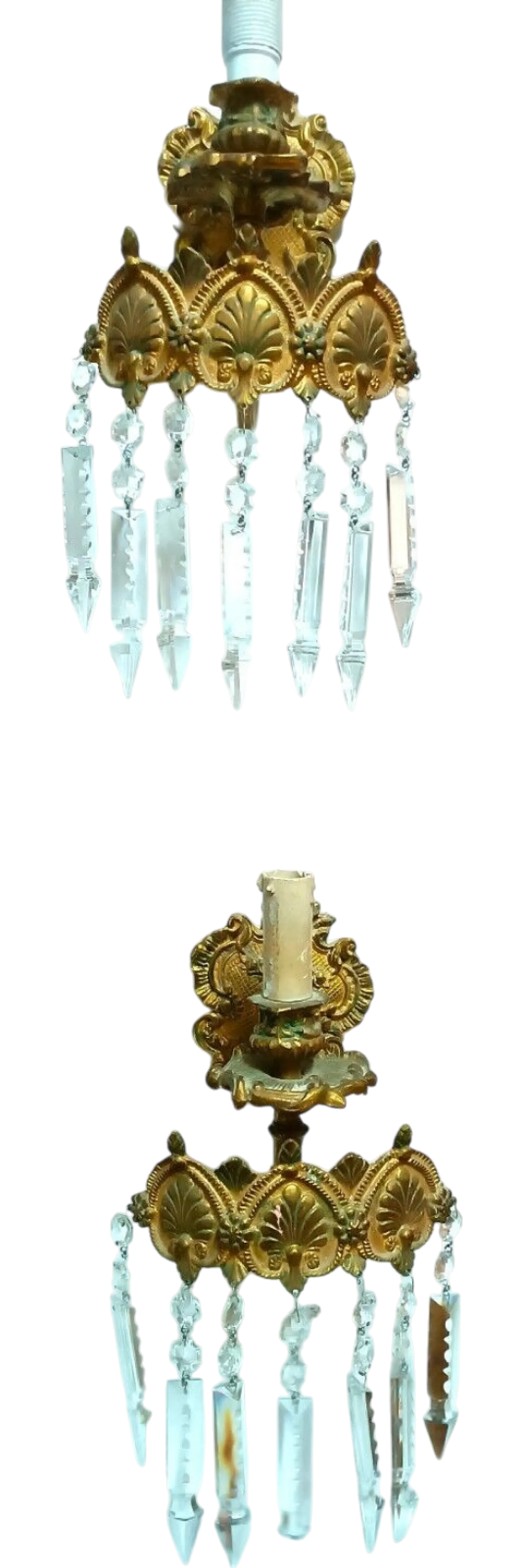 Pair of crystal wall sconces, 1920s 7