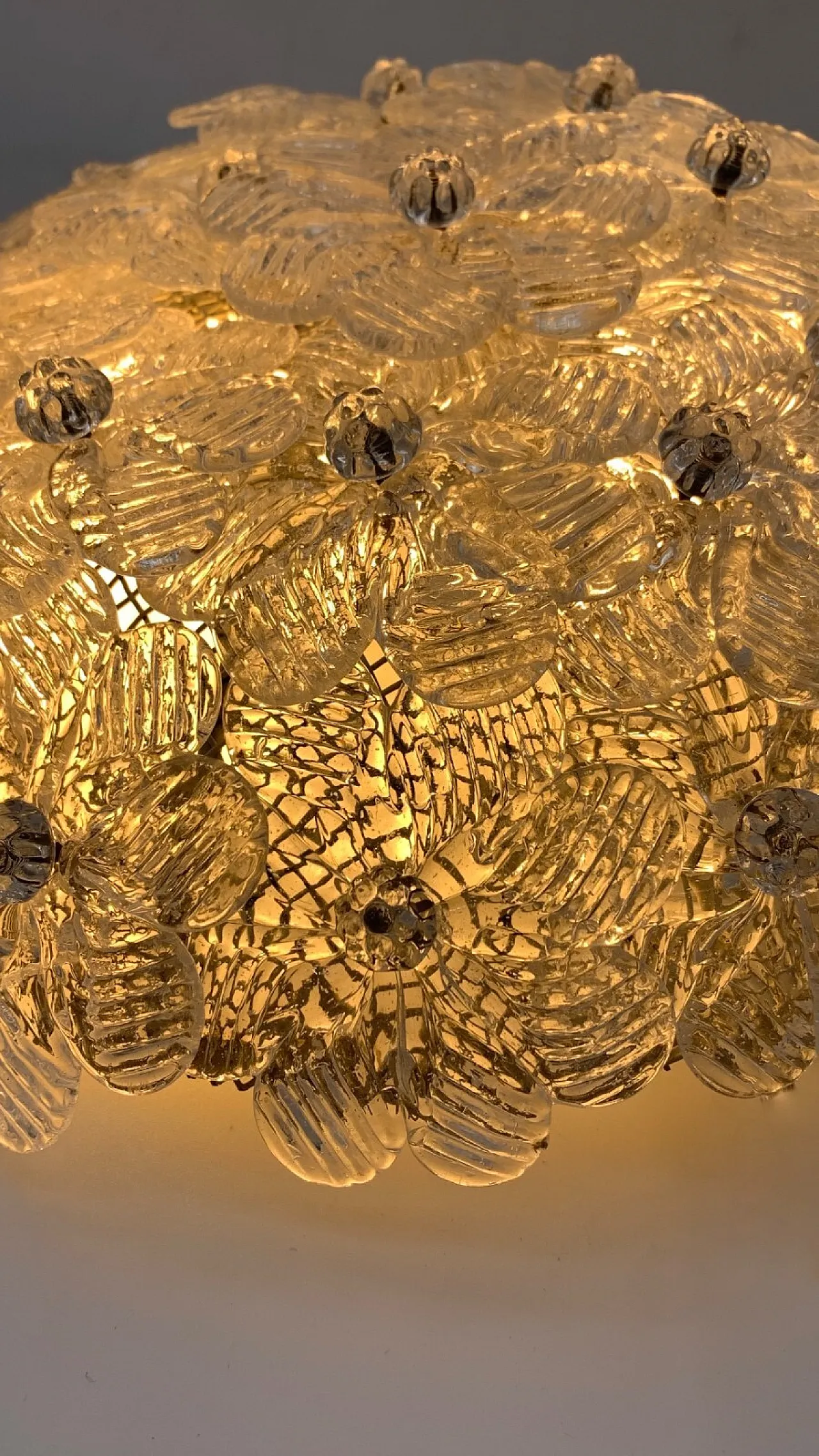 Murano floral ceiling lamp attributed to Seguso, late 20th century 2
