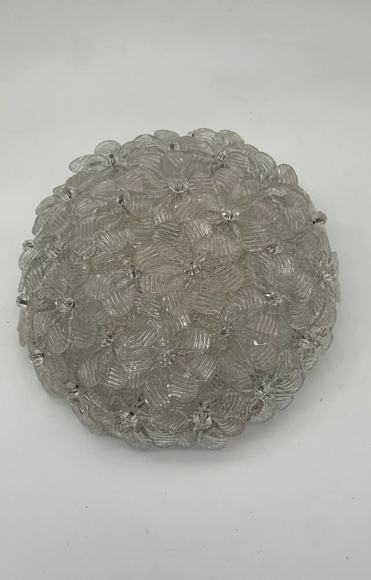 Murano floral ceiling lamp attributed to Seguso, late 20th century 3