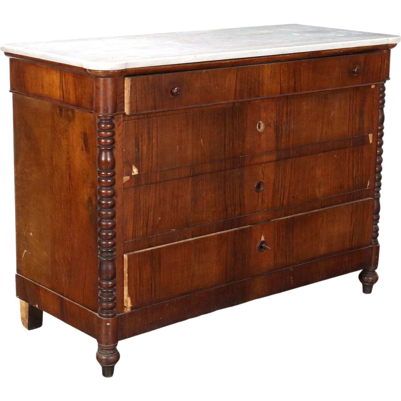 Cassettone Luigi Filippo in noce, '800 11