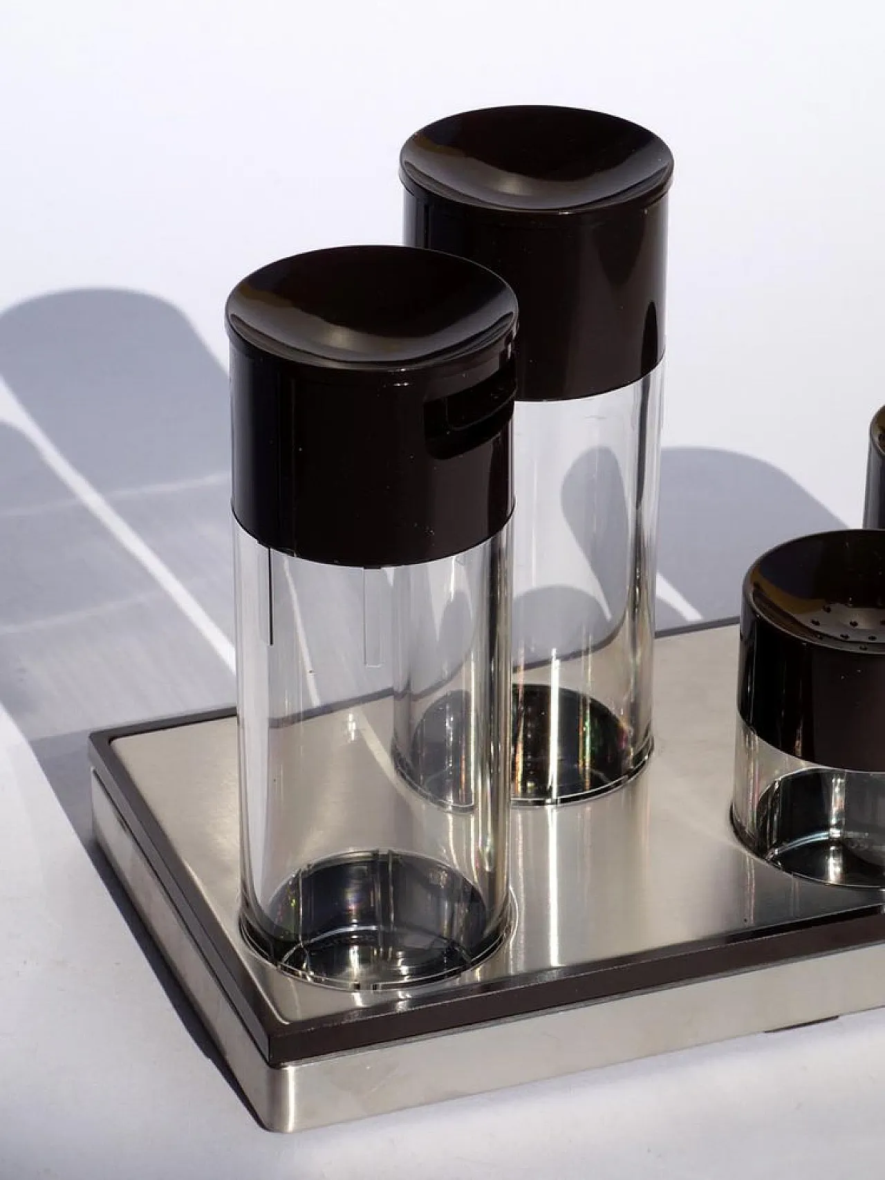 Oil, vinegar, salt and pepper chess set by Roberto Sambonet, 1970s 3