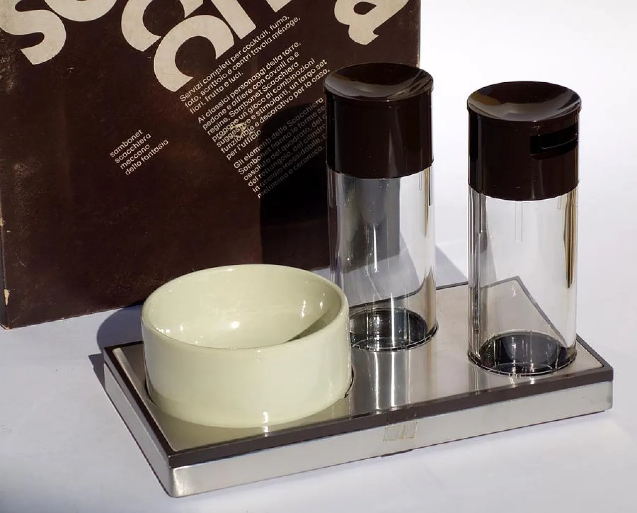 Oil, vinegar, salt and pepper set by Roberto Sambonet, 1970s 2