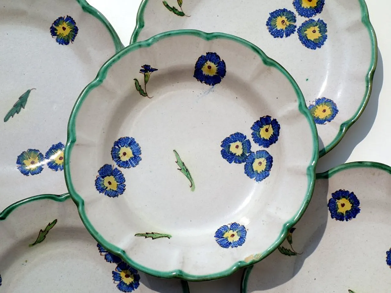 5 Piatti da fiori in ceramica di CAS Vietri, anni '60 4
