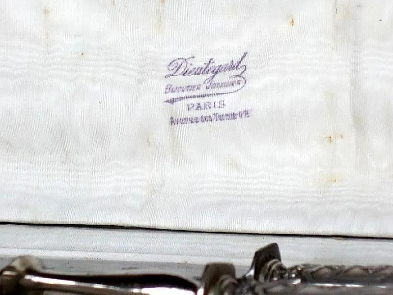 Coppia di posate Art Nouveau in argento con scatola, fine '800 7