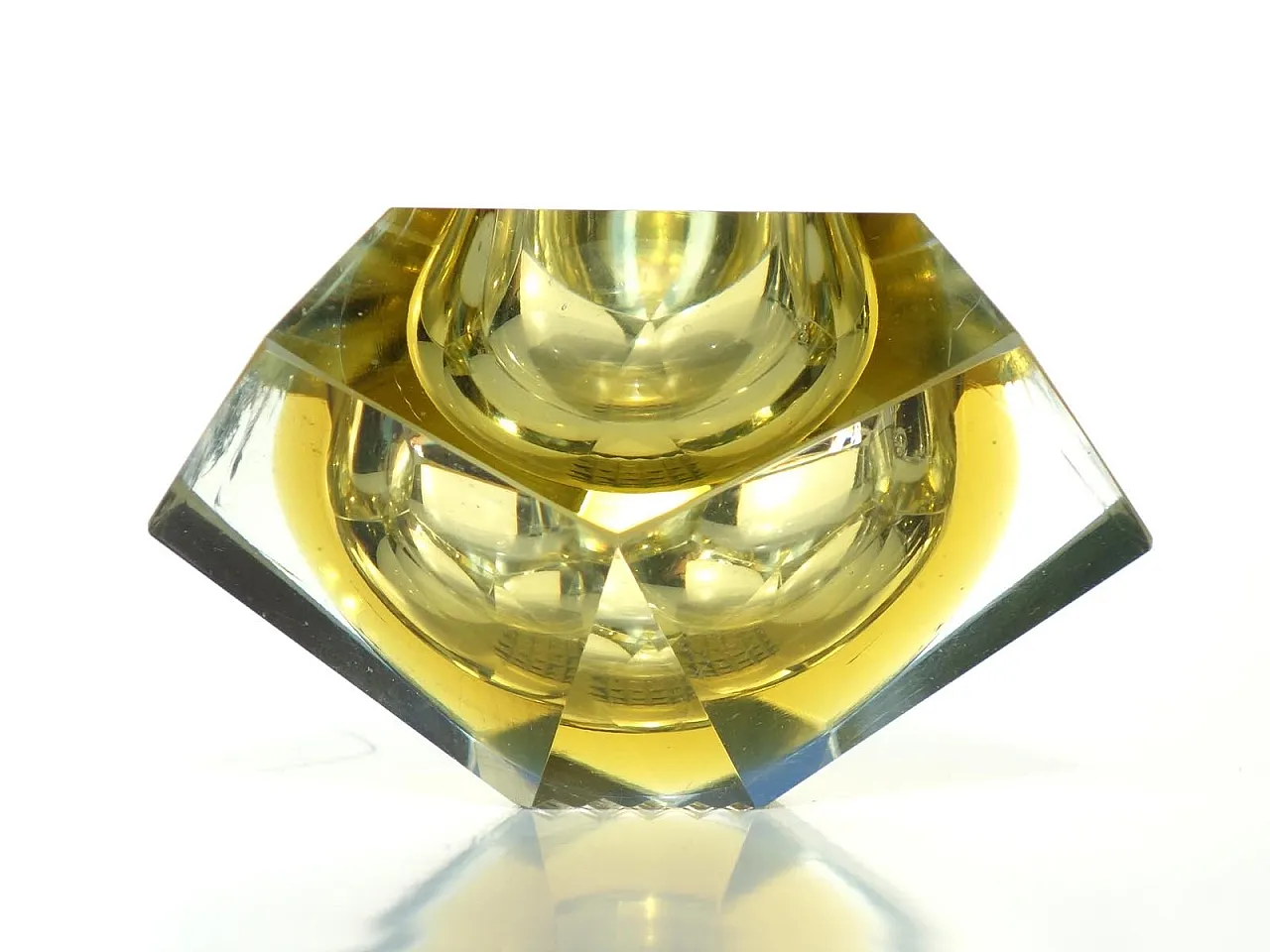 Posacenere in vetro di Murano giallo, anni '50 1