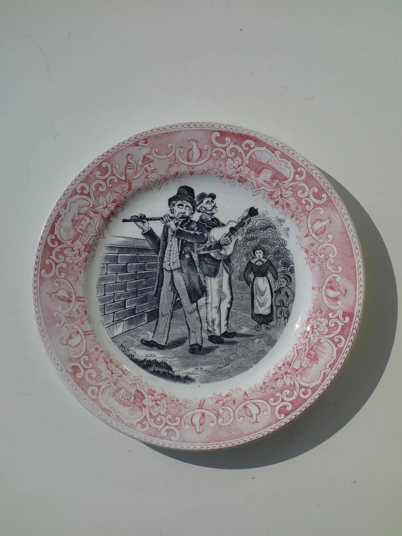 Pair of I Musicanti plates by Richard Ceramics, 1930s 2