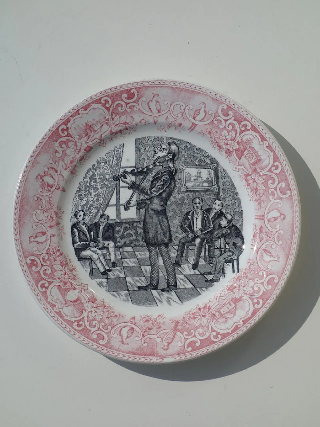 Pair of I Musicanti plates by Richard Ceramics, 1930s 5