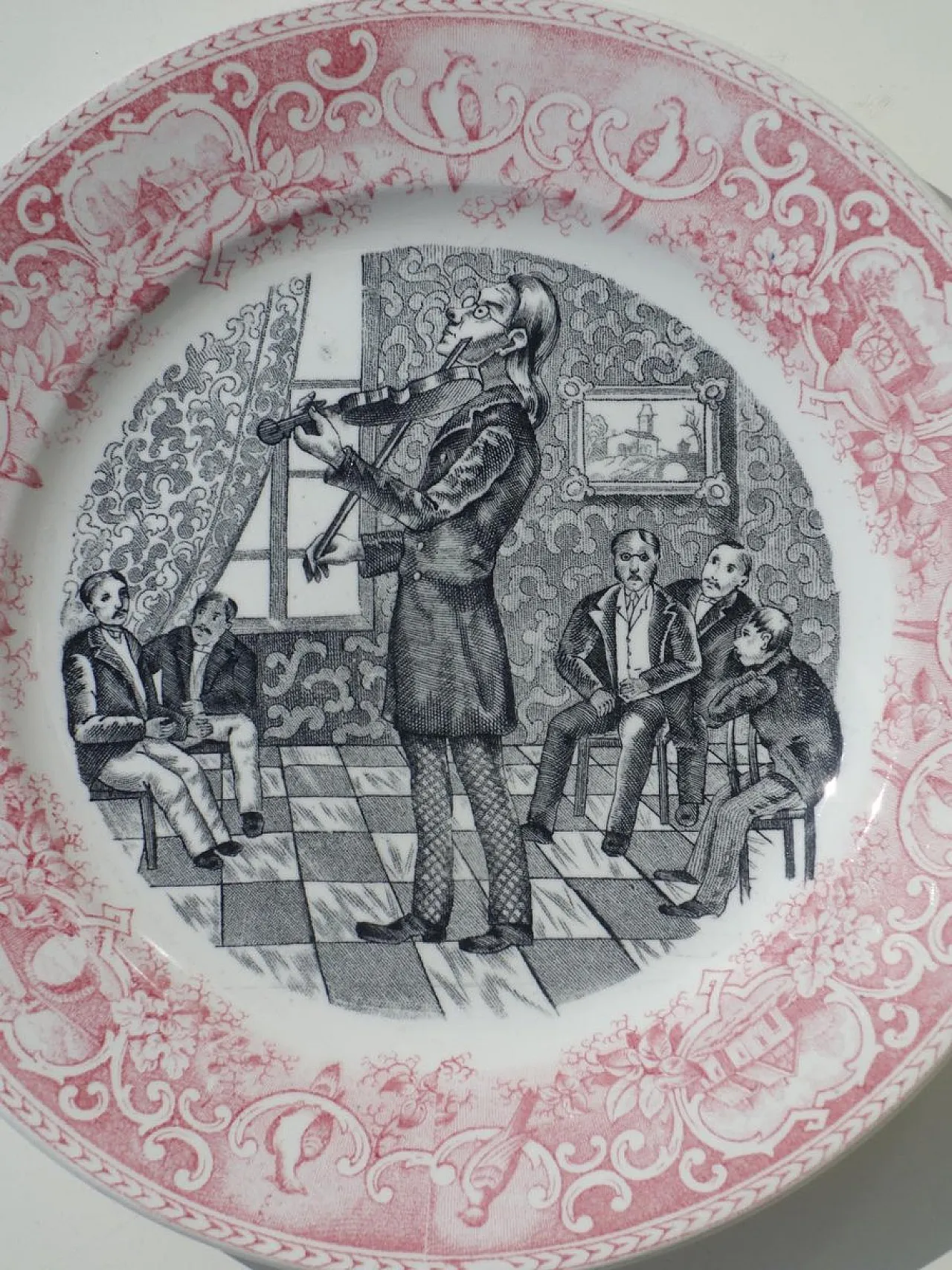 Pair of I Musicanti plates by Richard Ceramics, 1930s 6