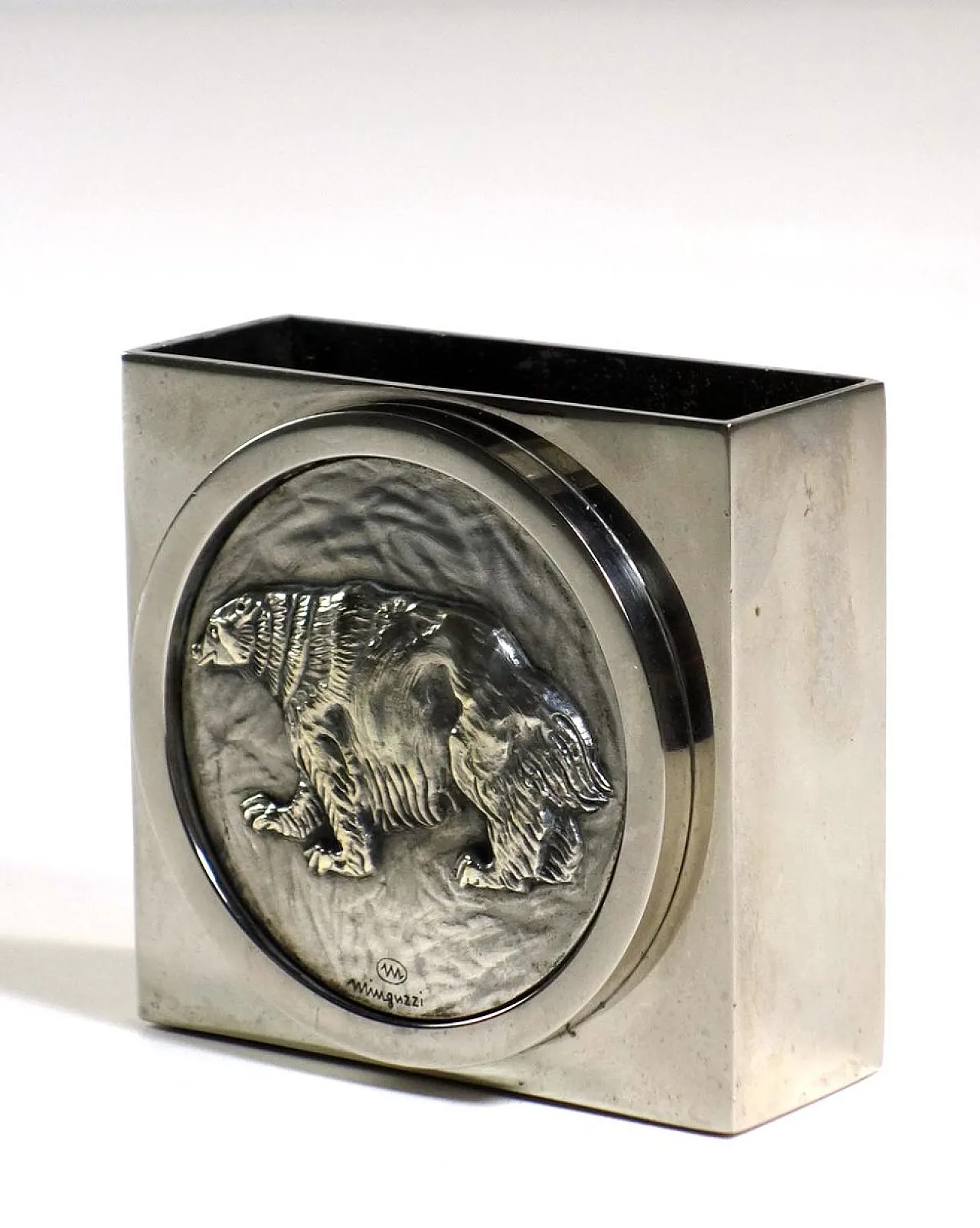 Silver metal pen holder by Luciano Minguzzi, 1970s 2