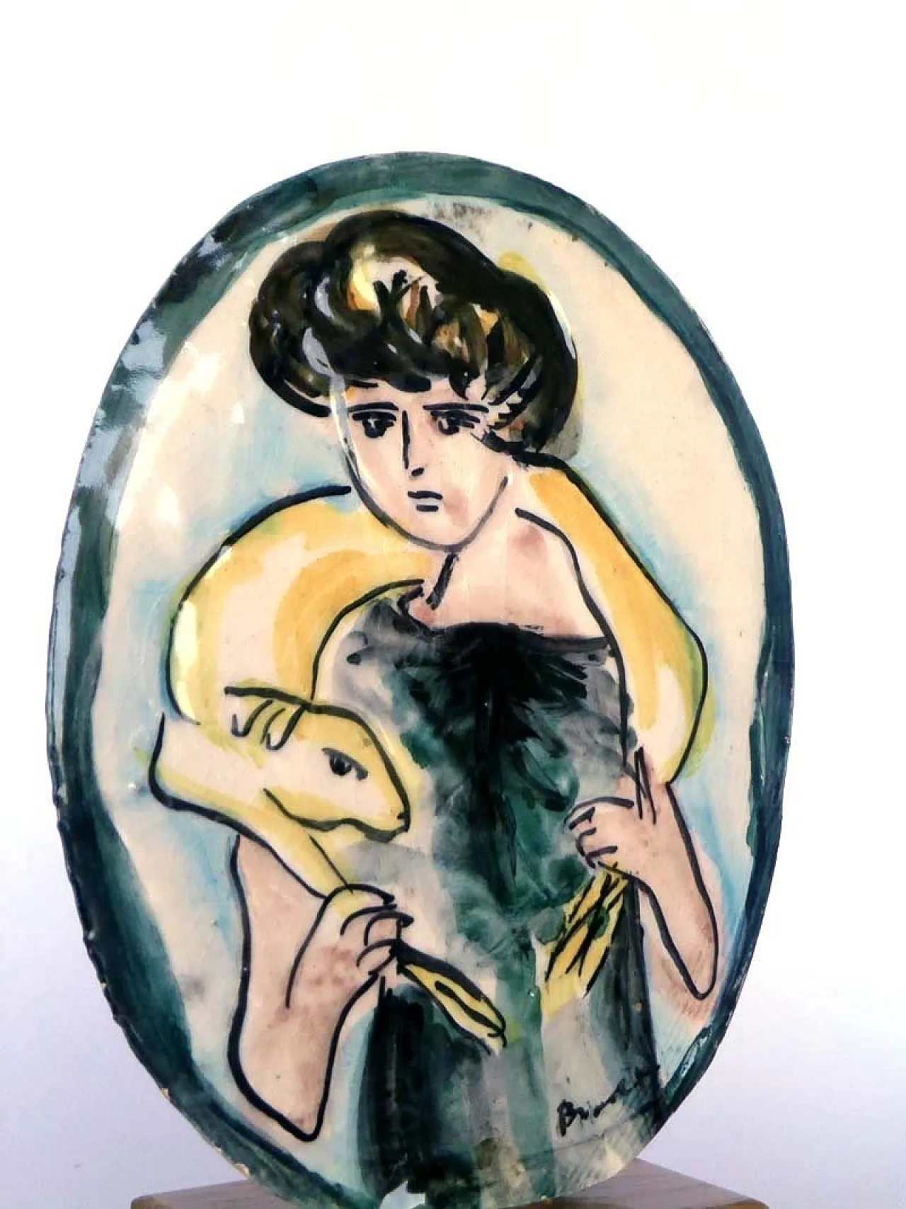 Piatto in ceramica di Remo Brindisi per Rossicone, anni '80 4