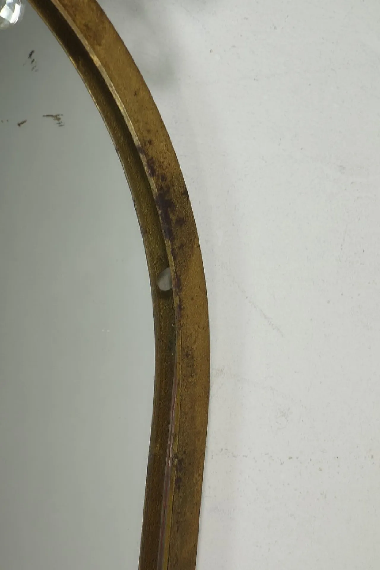 Specchio Flowers in vetro e metallo con lampada di Banci, anni '70 4