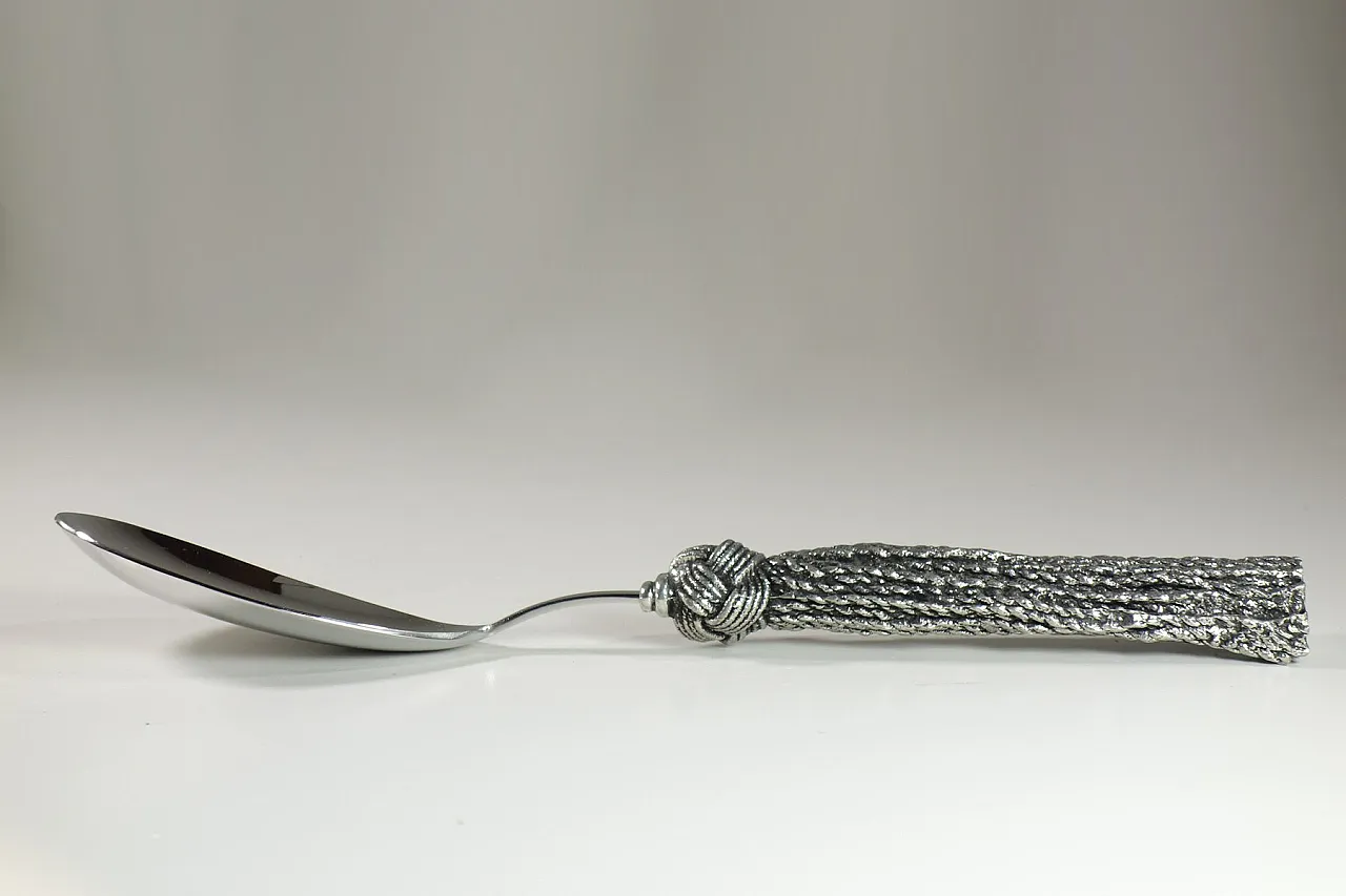 Cucchiaio da portata in metallo di Piero Figura per Atena, anni '80 2