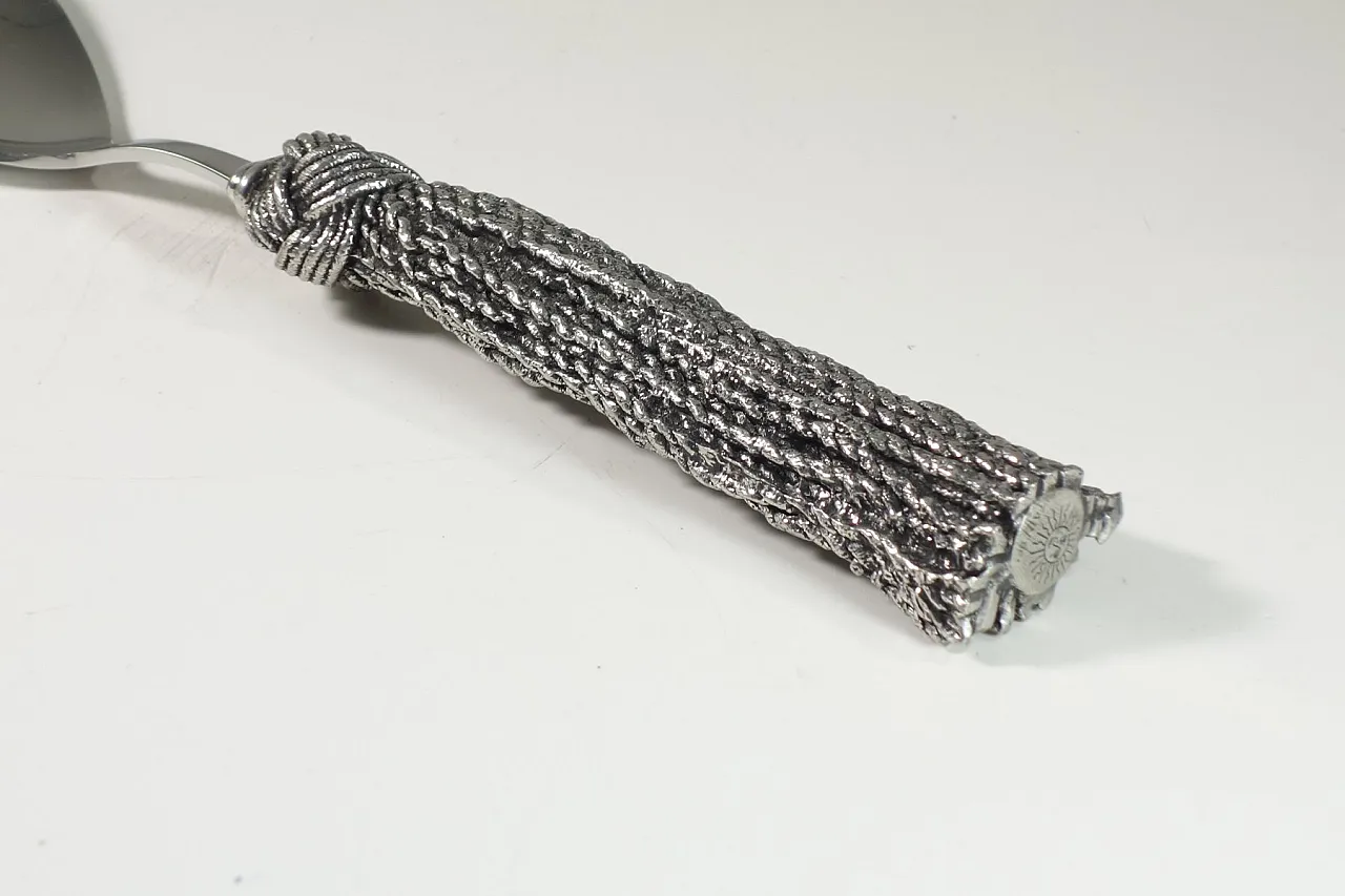 Cucchiaio da portata in metallo di Piero Figura per Atena, anni '80 7